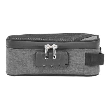 Imagem de Diydeg Saco à prova de odores, recipiente à prova de odores de fibra de carbono ativado com trava de código, organizador e purificador de ar portátil, presentes sem cheiro para casa (Cinza)