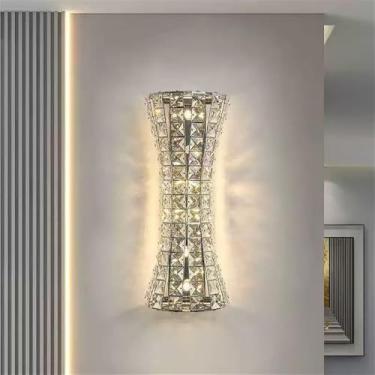 Imagem de Lâmpada De Parede LED Moderna De Cristal Luxo - Decoração De Arte Fashion Para Sala De Estar, Quarto, Villa, Hotel, Escadaria E Corredor (Estilo 40 A D20H50CM)