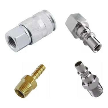 Imagem de 2X Jogo De Engate Rapido Rosca 1/4 Para Pneumaticos Compress