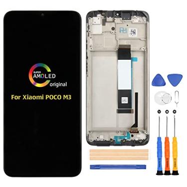 Imagem de A-MIND Para Xiaomi Poco M3 Display LCD Touch Digitalizador M2010J19CG M2010J19CI Substituição de Tela Kits de Reparo de Montagem Completa com Ferramentas (Preto com Moldura)