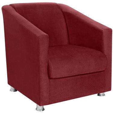 Imagem de Poltrona Decorativa Bia Suede Vermelho Escuro Mpassos Vermelho Escuro