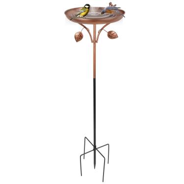 Imagem de DJAPWPX Espigão de banho para pássaros de alimentação de ferro com base de 5 pontas, alimentador de pássaros decorativo resistente à ferrugem para banho em pé para jardim ao ar livre, pátio, quintal