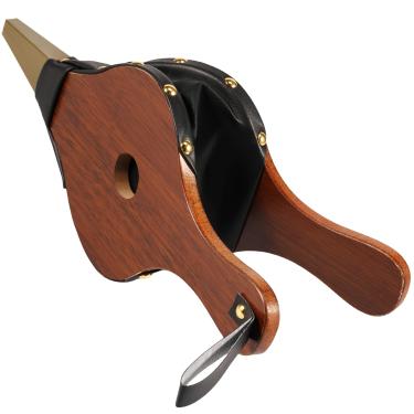 Imagem de DJAPWPX Lareira de madeira soprador de fogo de madeira portátil com bocal fundido resistente ao calor churrasqueira soprador de ar fogo chaminé leve fole de mão com alça de suspensão para acampamento