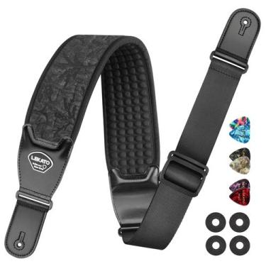 Imagem de Correia de guitarra LEKATO para guitarra elétrica, baixo, preto, neopr