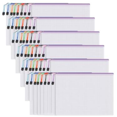 Imagem de Bolsa de arquivo com zíper de 48 peças para brinquedos e jogos de tabuleiro, bolsa de plástico à prova d'água com zíper de grande capacidade translúcida A4 para escola e escritório