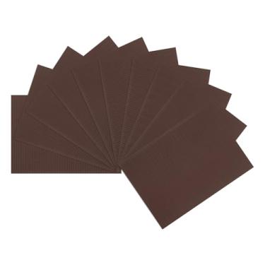 Imagem de uxcell 10 folhas de papel de papelão ondulado, café, 35,5 x 25,4 cm, para projetos de artesanato e bricolage