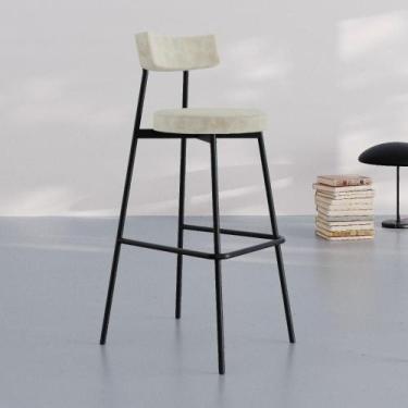 Imagem de Banqueta Alta Stout Boucle Est.Preta - Metalig