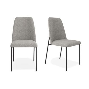 Imagem de Conjunto 02 Cadeiras Livia Linho Cinza - SSX Multicoisas