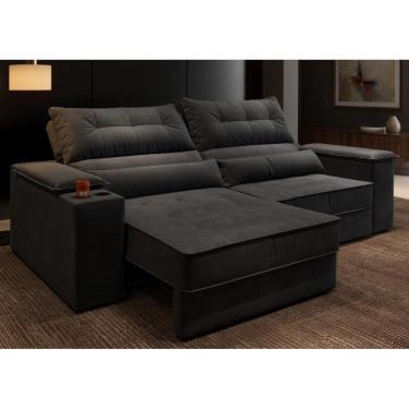 Imagem de Sofá Manhattan Retrátil Reclinável 3 Lugares Suede 2,1m