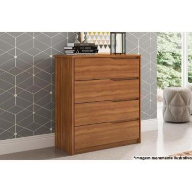 Imagem de Cômoda de Quarto Atria 4 Gavetas Amêndola Touch - Demóbile, Amêndola T