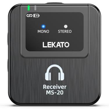 Imagem de LEKATO Monitor intra-auricular sem fio carregamento MS-20, 1 receptor sem fio 2.4G sistema IEM, emparelhamento automático, suporte OTG, um para mais, monitoramento intra-auricular para estúdio, ao