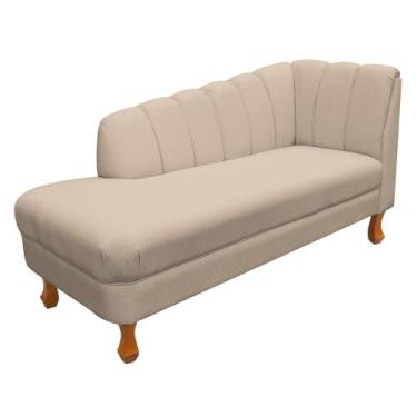 Imagem de Divã Isis Linho Pés Retrô Castanho D'Rossi - DRossi, A19 Grosso Bege