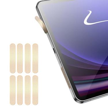 Imagem de Luchantle 8 peças de adesivos de rede à prova de poeira de metal para Samsung Galaxy Tab S10/ S10 Ultra, protetor de malha antipoeira para fone de ouvido (dourado)