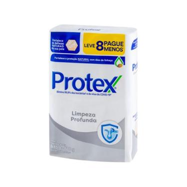 Imagem de Sabonete em Barra para o Corpo e Rosto Protex Limpeza Profunda 85g 8 U