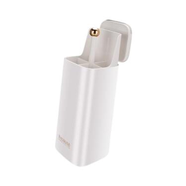 Imagem de ChuYiElegance Caixa de Armazenamento de Pincéis de Maquiagem, Organizador de Pincéis de Maquiagem, Mesa de Penteadeira com Elevação Automática, Organizador de Armaz, Branco