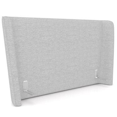 Imagem de Cabeceira Cama Box Queen 160cm Nilo P05 Linho Cinza Claro - Lyam Decor