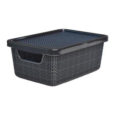 Imagem de Caixa Organizadora com Tampa Jutta Preto 6 Litros Arqplast