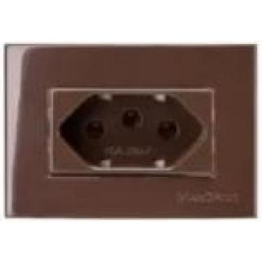 Imagem de Kit Com 10 Tomada Para Moveis Margirius 2P+T Marrom 10A 250V