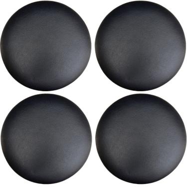 Imagem de Kit 04 Assentos Redondo Banqueta Cadeira Estofados Poltronas H02 Corino Preto 30 cm - Lyam Decor