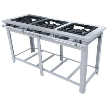 Imagem de Fogão Industrial Venâncio 3 Bocas a Gás Alta Pressão com Pé MAP3P