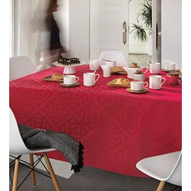 Imagem de Toalha De Mesa Idylle Vermelha Em Jacquard 100% Algodão 1.8