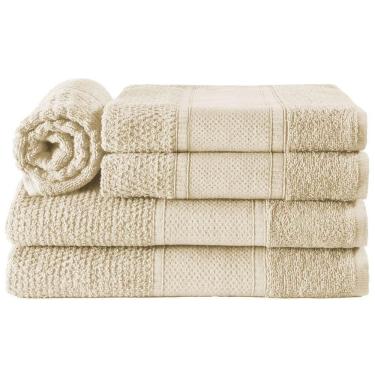 Imagem de Jogo De Banho Toalhas Livy 100% Algodão Relevo Em Flocos 5 Peças - Nude
