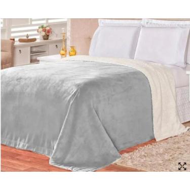 Imagem de Manta Cobertor Casal Queen 220x240 cm Plush Sherpa Lã Carneiro Dyanjo 
