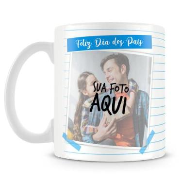 Imagem de Caneca Personalizada Feliz Dia dos Pais com 2 Fotos para Presente - Am