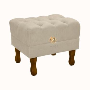 Imagem de Puff Retro Clássico Suede Capitone Sala Quarto Penteadeira - VIT DECOR