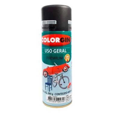 Imagem de Spray Preto Fosco Colorgin Uso Geral Secagem Rapida Pratica