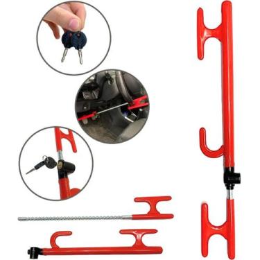 Imagem de Trava De Carro Anti Furto Universal Volante Pedal Segurança Direção Em