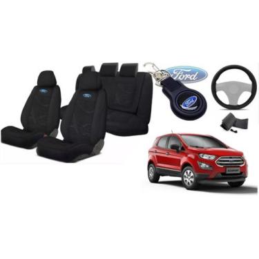 Imagem de 200Kit Tecido EcoSport 2013-2021: Volante + Chaveiro Ford - Aero Print