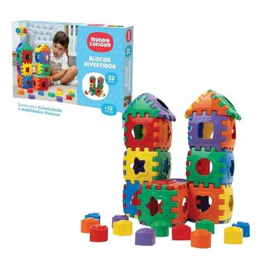 Imagem de Brinquedo Educativo Blocos Divertidos 52 Peças - GGB