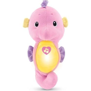Imagem de Fisher-Price Seahorse Iluminado e Acalmado, Pink, Brinquedo de Pelúcia, Vida Marinha, Bebê