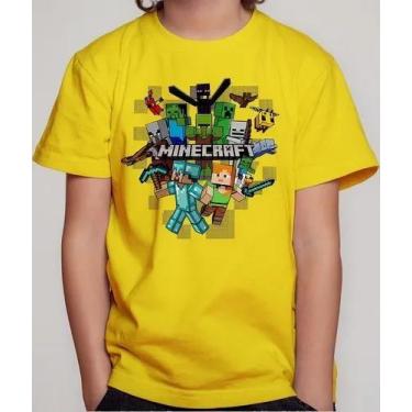Imagem de Camiseta Camisa Infantil Juvenil Menino Menina Gamer Blocos Mine Roupa