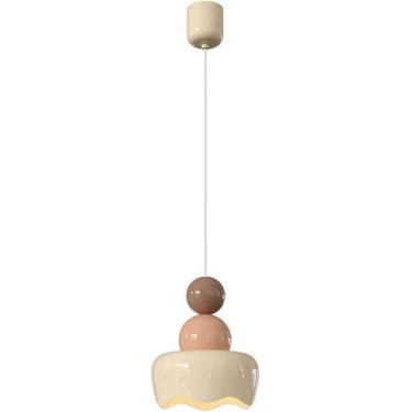 Imagem de Lustre nórdico de cozinha, luminária pendente em branco, lustre moderno, luminária de ilha LED regulável, pequena, fofa, infantil, luminária de teto suspensa para quarto, meninas, cabeceira,