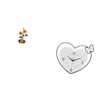 Imagem de Fenteer Porta-toalhas de Papel em Formato de Coração, Dispensador Vertical, Suporte para Lenços de Papel, Relógio de Acrílico, Decoração, Design Criativo, Mov