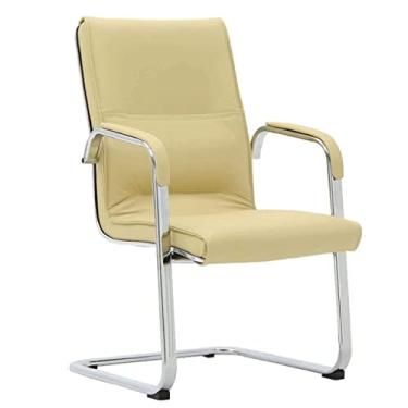 Imagem de TLTDSMYF Cadeiras de secretária de escritório cadeira de escritório com apoio de braços duplos de PU cadeira de secretária confortável cadeira ergonómica para computador armação de metal cadeiras