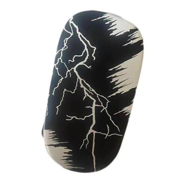 Imagem de Colaxi Almofada de socos Muay Thai Acessório ajustável para chutes poderosos 34x19x12cm com núcleo de esponja EVA Design curvo multifuncional, Preto Branco