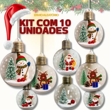 Imagem de Kit Bola De Natal Enfeite Para Arvore De Natal Decoração Led Pisca Pis