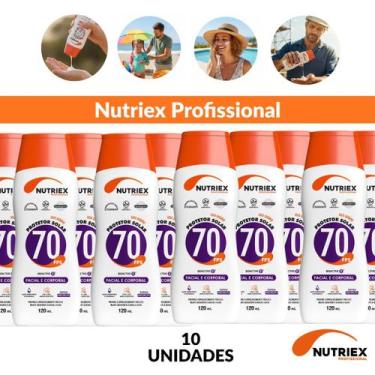 Imagem de 10 Protetores Solar Facil e Corporal 70 FPS Nutriex 120ml