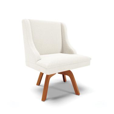 Imagem de Cadeira Sala de Jantar Giratória MM35 Liz Bouclê Off White D03 - D'Rossi