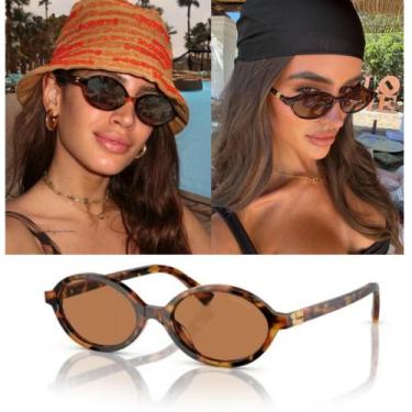 Imagem de Oculos de sol Armação Oval Vintage Pequena Retro de Alta Qualidade GVM