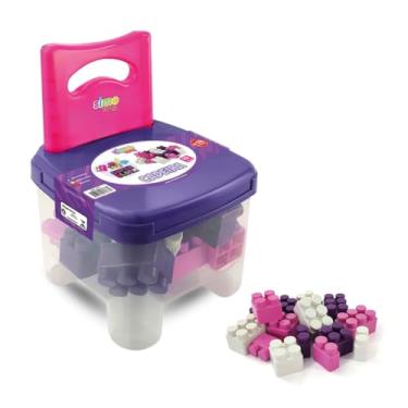Imagem de Cadeira Super Block Rosa 19 Peças Simotoys, Cadeira Infantil Com Blocos De Montar, Rosa, Incentiva Coordenação Motora E Raciocínio Lógico, Brinquedo Criativo E Educativo, Fabricando Diversão Desde 199