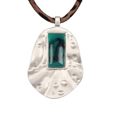 Imagem de Jeilwiy Colar feminino boho estilo hippie, grosso, longo, de couro, gargantilha preta, boêmio, Couro sintético, Sem Pedra Preciosa