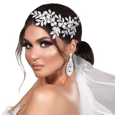 Imagem de Pente de cabelo de noiva de liga de prata floral acessórios de cabelo femininos para festa, festa de dança, apresentação, casamento (prata, tamanho único)