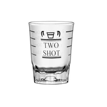Imagem de 1 peça 59 g 2 recursos copos de shot copo medidor líquido copo de vinho copo de vinho expresso shot vidro s medida incremental pesada 60 ml (1, preto)