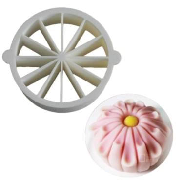 Imagem de YJIUYUANQ (Diâmetro 6 cm/12 grades) Japão Wagashi Tools Lazy Man's Artifact Wagazu Tang Guozi Circular Bisecting Posicionador de Linha de Corte Cortador de Plástico, 1 Peça