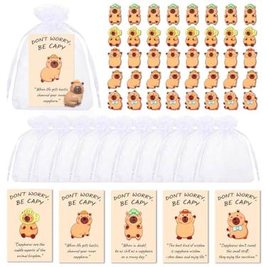 Imagem de WOXBITA Mini Positive Capybara Employee Appreciation Encouragement Gifts Bulk Emotional Cheer Support for Coworkers Teacher Student Friends Thank You Gifts with Inspirational Note Cards 100 Set