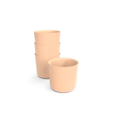 Imagem de EKOBO Conjunto de 4 copos infantis de bambu, 227 g, blush, copo aberto para crianças, tempestade, leve, durável e seguro para lava-louças, copo infantil reutilizável e ecológico para casa, viagem